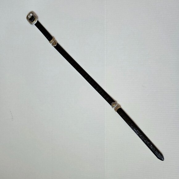 Brighton Belt Womens 28 Marcus Two Tone Black Brown Reversible Western - Picture 16 of 16